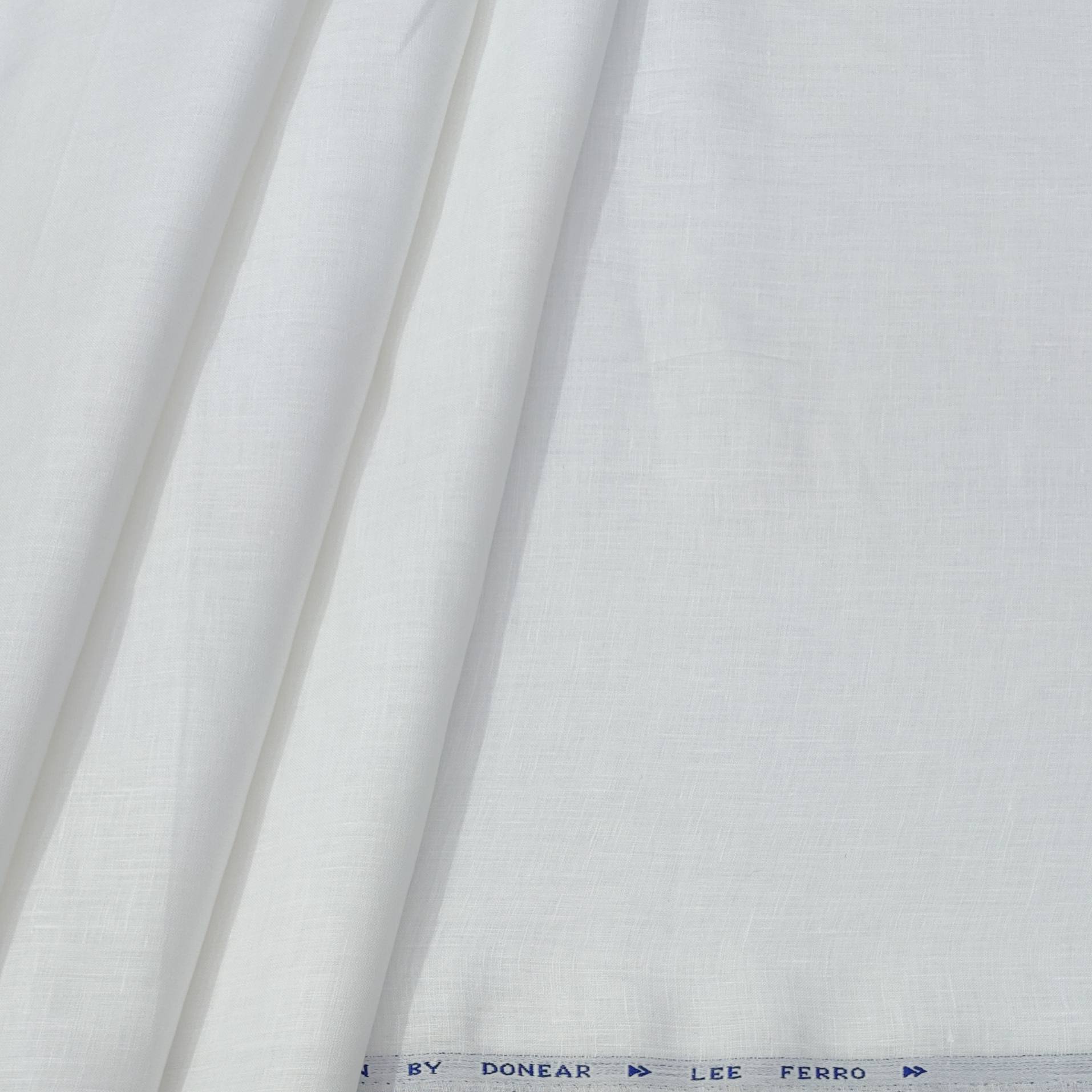 Shirt Fabric Donear 100 Lea × 100 Lea 100%Linen Slub Colour White